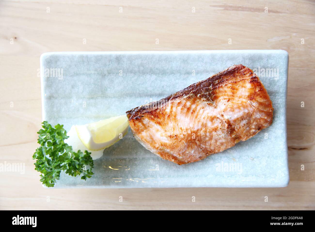 baked salmon , grilled salmon in Japanese style Stock Photo Alamy