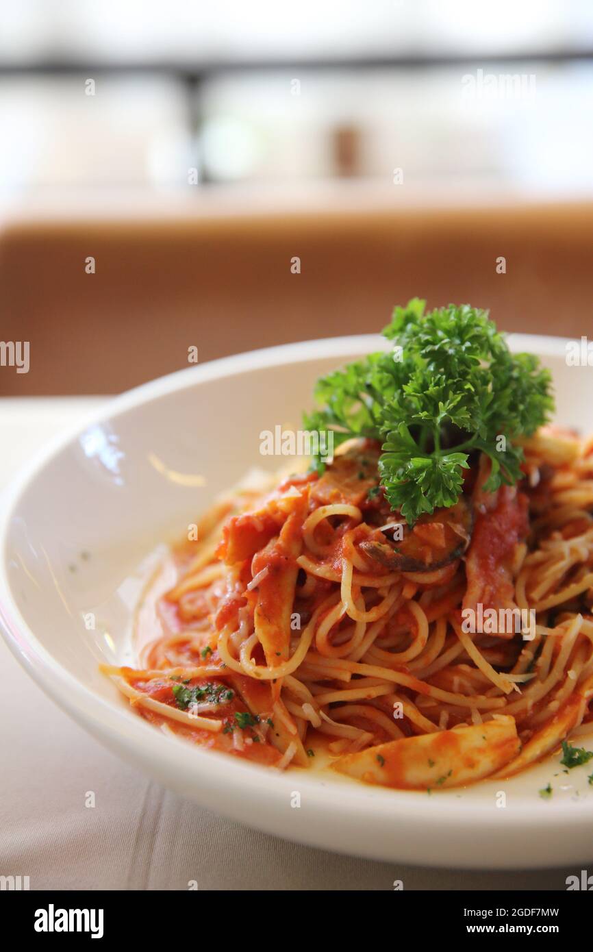 Spaghetti bolognese beef sauce Stock Photo Alamy