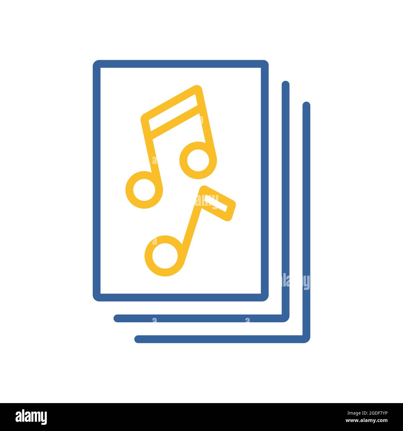 Music book with musical notes vector icon. Graph symbol for music and ...