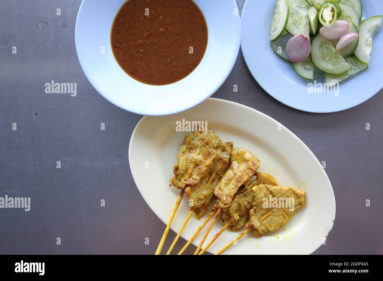 Pork Satay Stock Photo