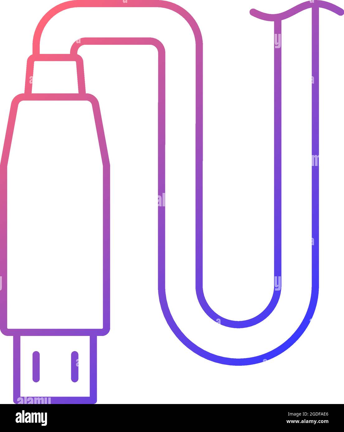 Micro USB output gradient linear vector manual label icon Stock Vector