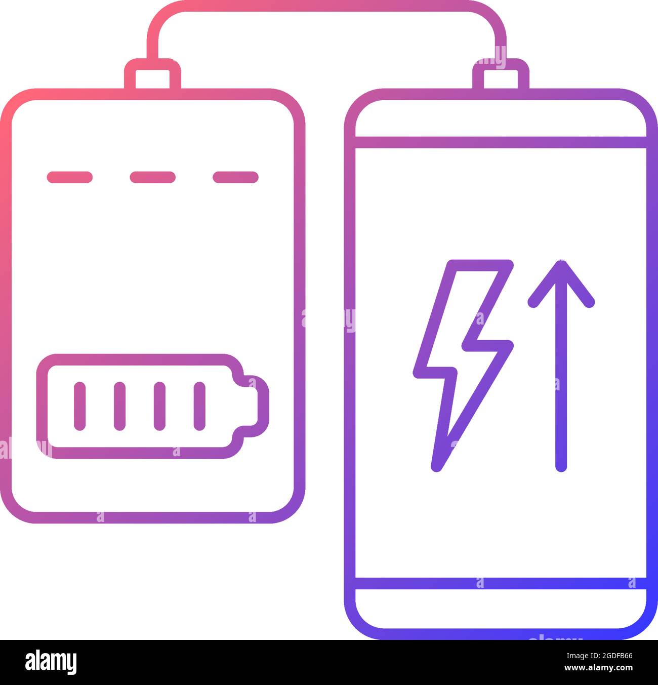Powerbank for mobile phone gradient linear vector manual label icon Stock Vector