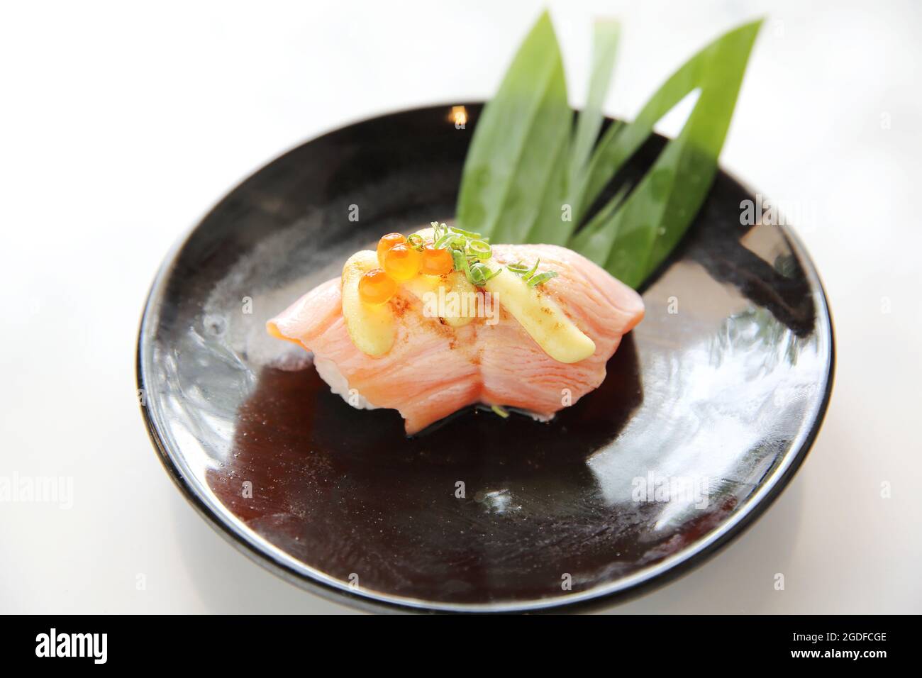 Grilled Salmon Sushi Stock Photo - Alamy