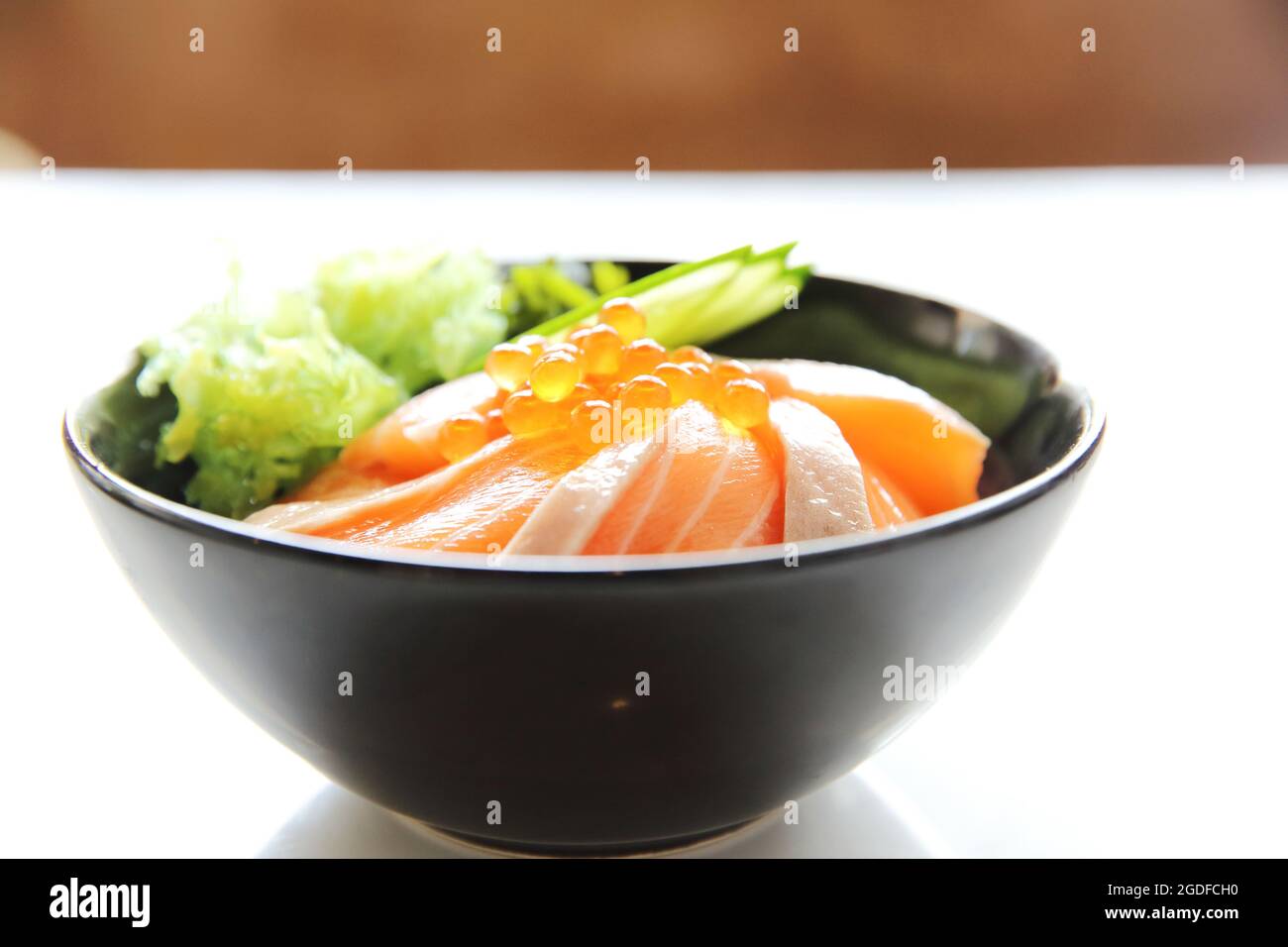 salmon sushi rice don Stock Photo Alamy