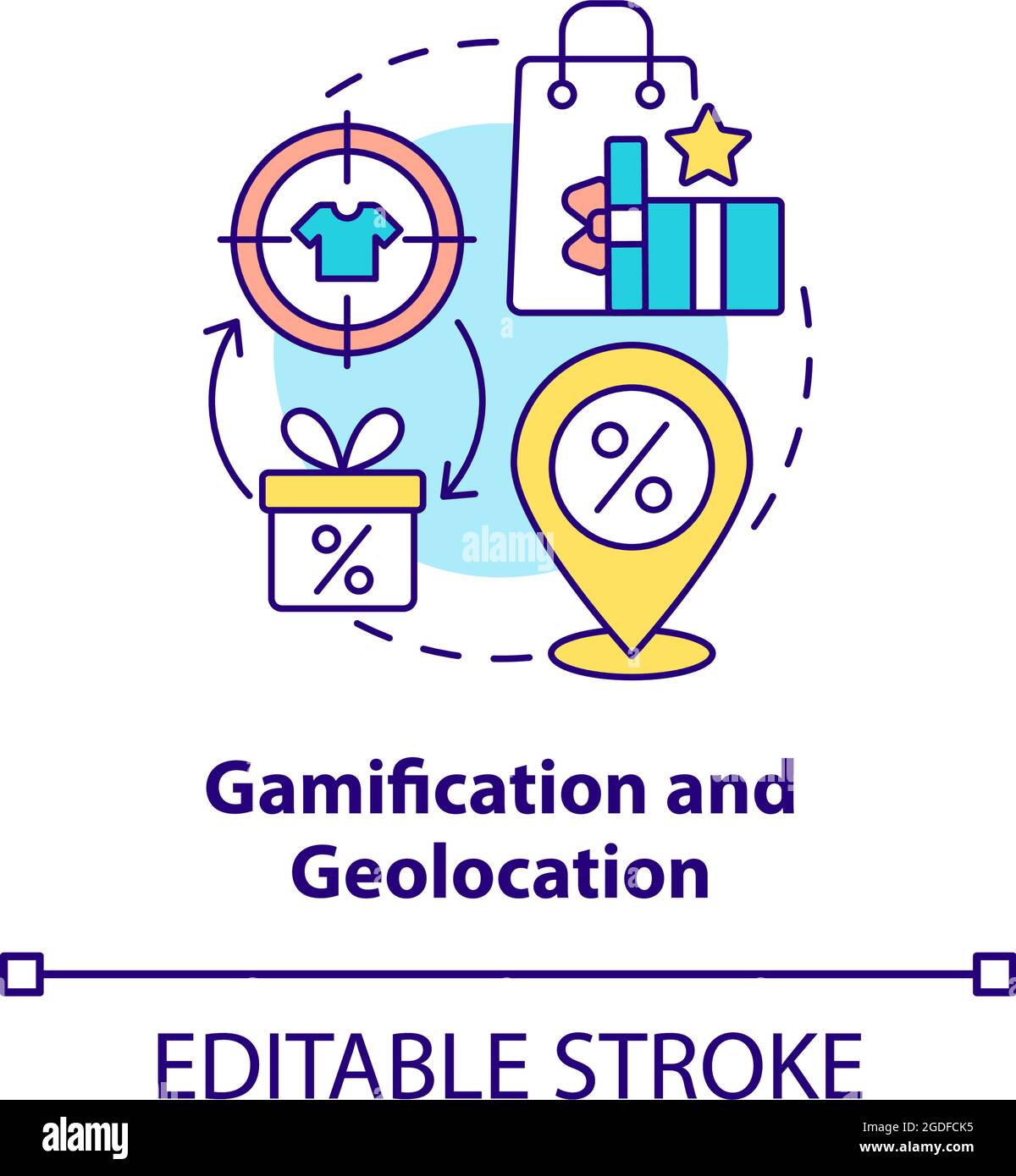 Gamification and geolocation concept icon Stock Vector Image & Art - Alamy