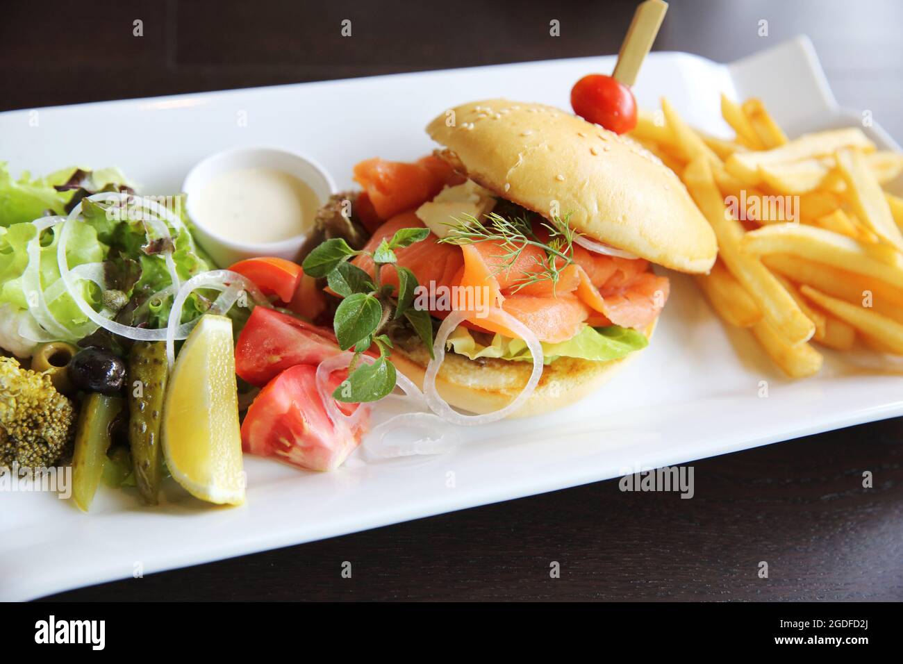 Smoked salmon hamburger hires stock photography and images Alamy