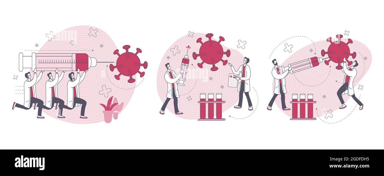 collaboration between scientists Stock Vector
