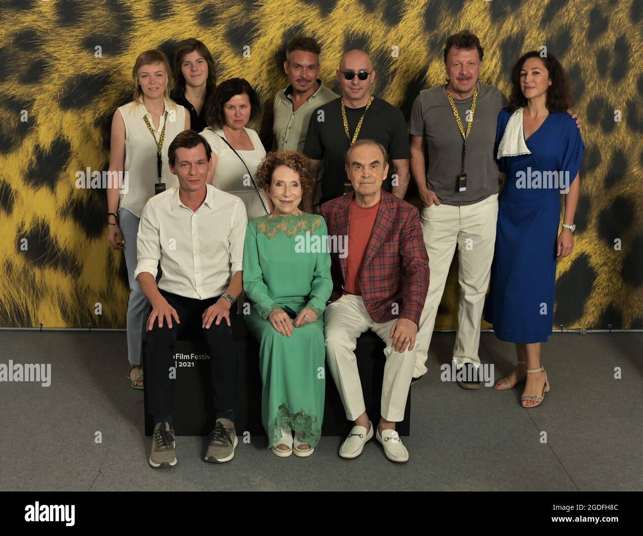 Locarno, Switzerland. 13th Aug, 2021. Locarno, Switzerland Locarno Film Festival 2021 100 Minutes fim photocall Gleb Panfilov director, Filipp Yankovsky, Inna Churikova actors In the photo cast film Credit: Independent Photo Agency/Alamy Live News Stock Photo