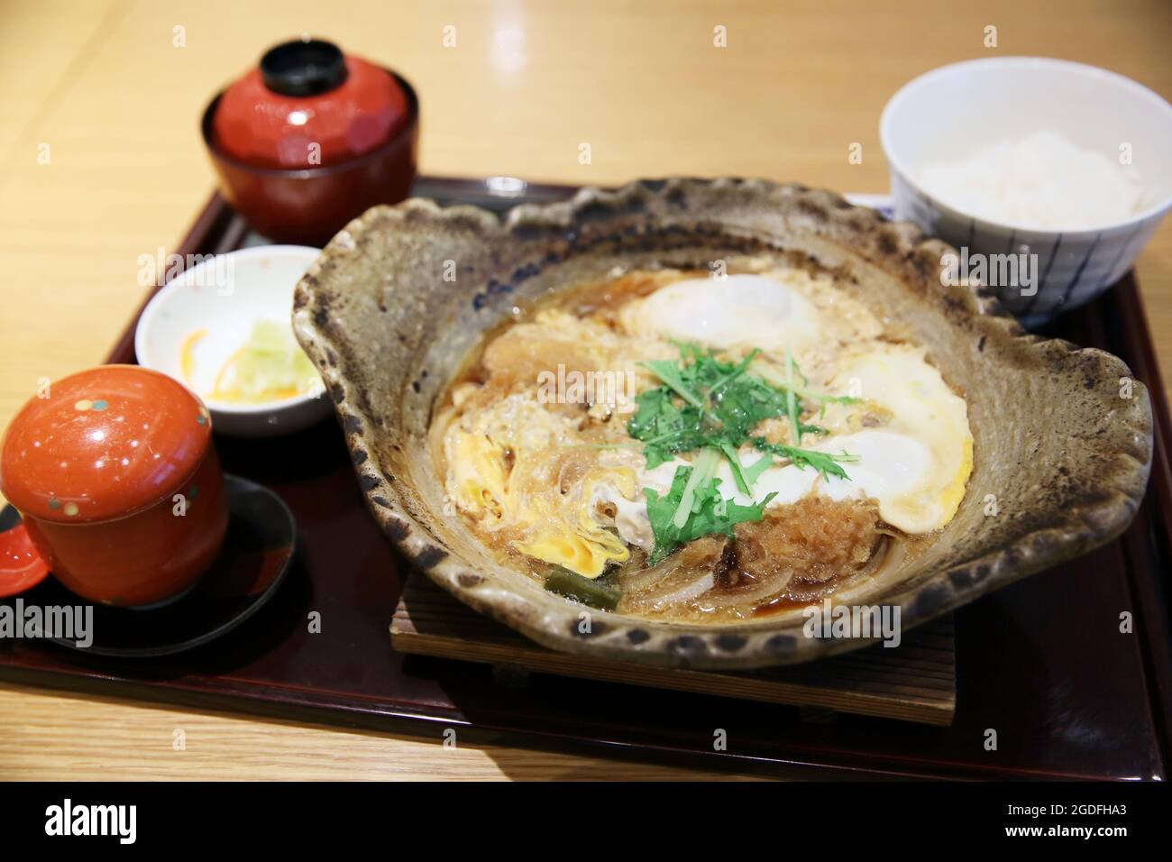 Japanese food Tonkatsu , Pork cutlet with egg Stock Photo Alamy