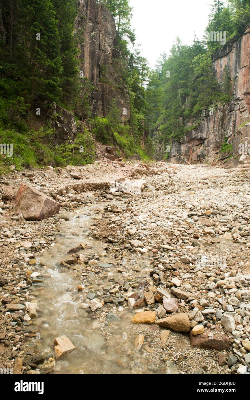 Bletterbach Gorge in the Dolomites in Italy Stock Photo