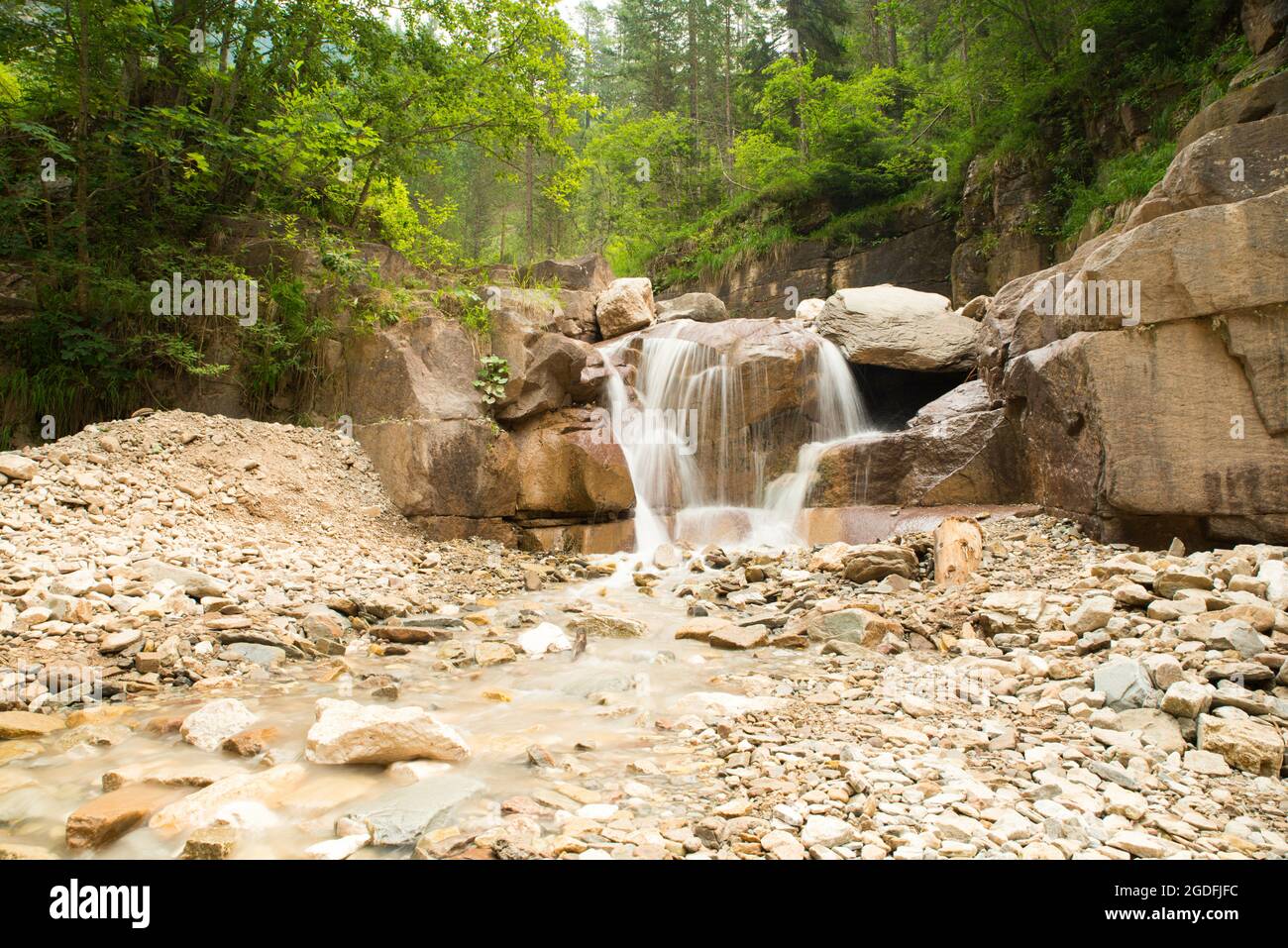 Bletterbach Gorge in the Dolomites in Italy Stock Photo