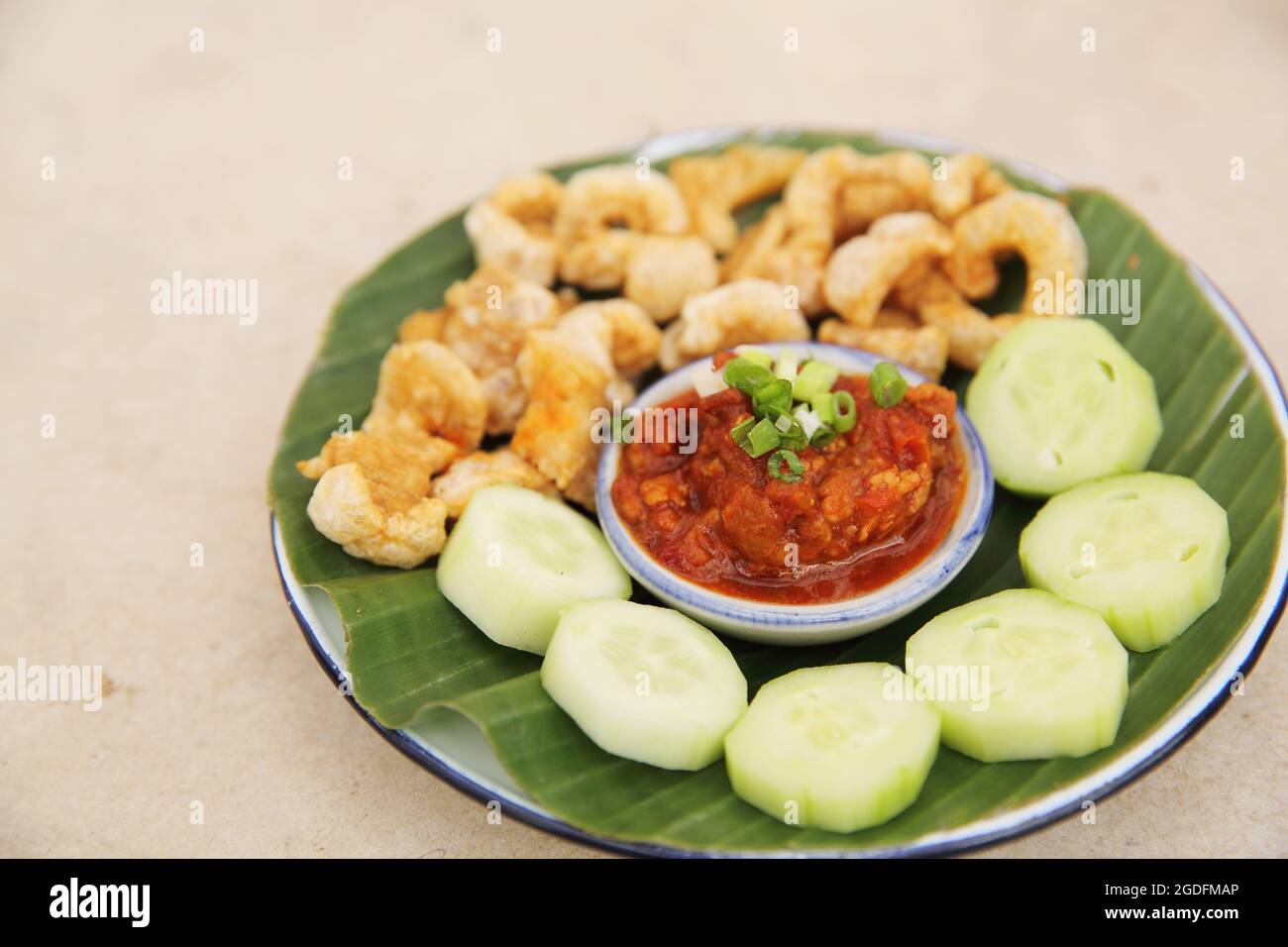 Thai Food appetizer ,Nam Prik Aong ,Thai Northern Style Pork and Tomato