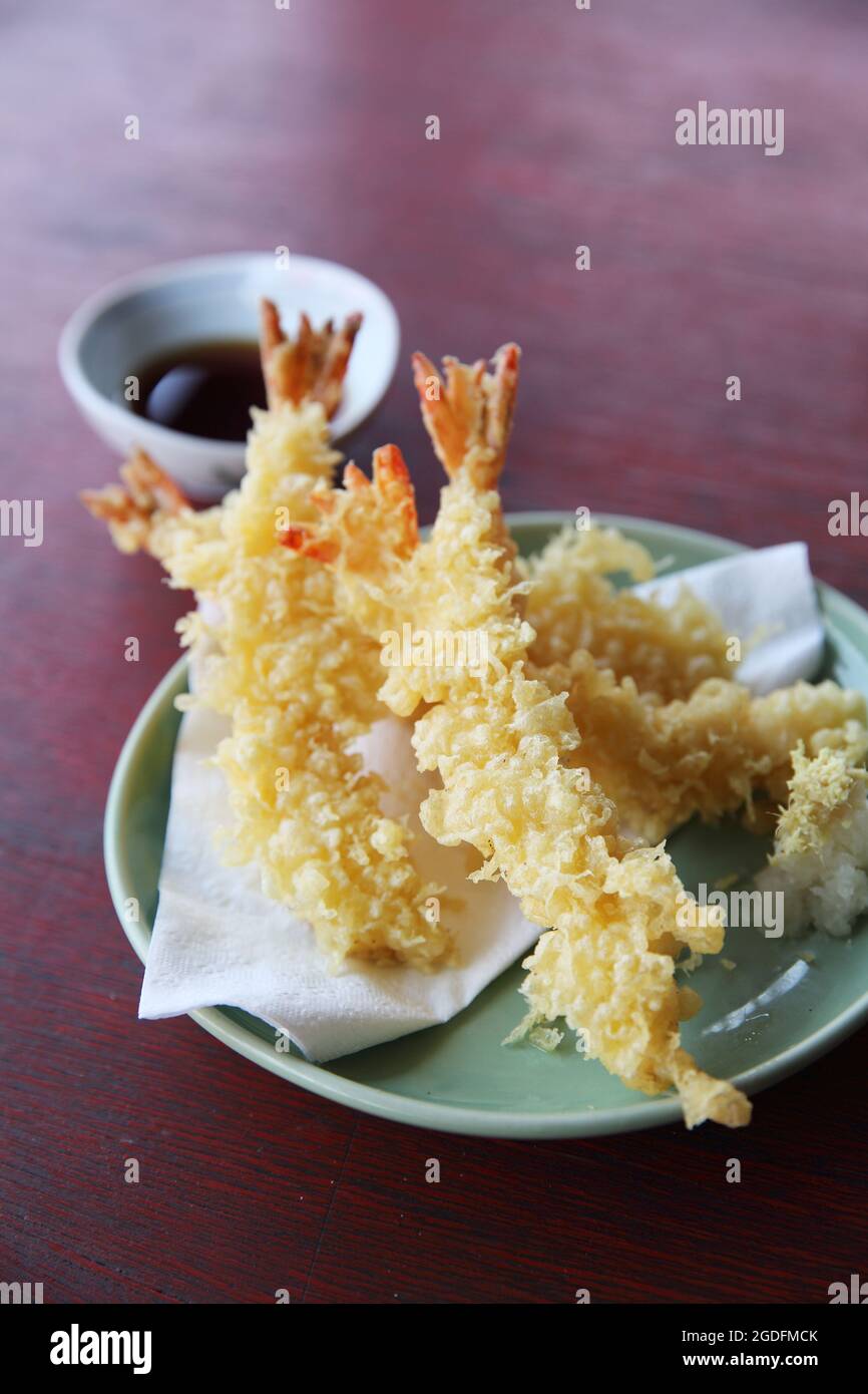 Tempura Fried shrimp Japanese style Stock Photo - Alamy