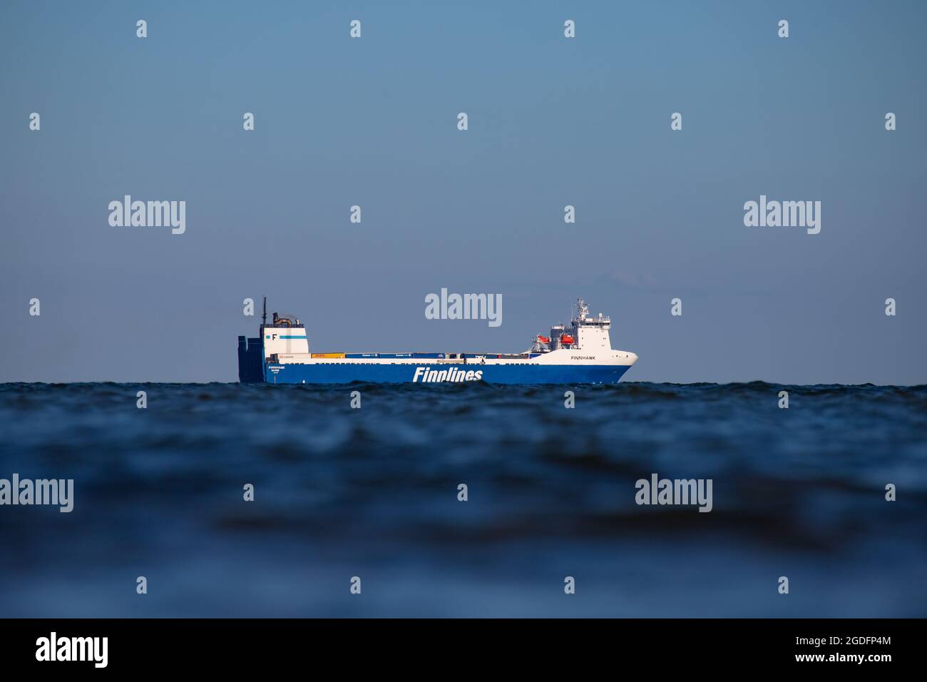 Roro-vessel Finnhawk outbound from Vuosaari Harbour on July 11, 2021. Stock Photo