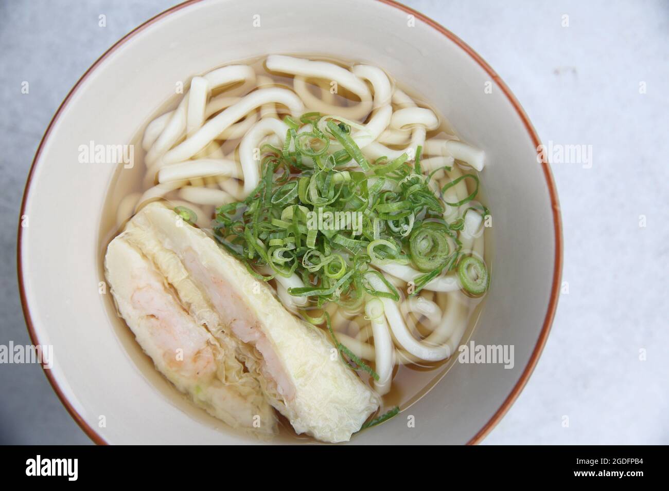 Udon noodles with shrimp tempura Stock Photo Alamy
