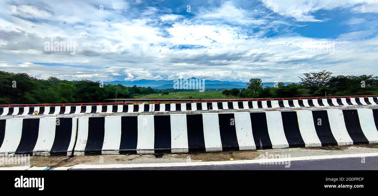 Beautiful mountain & cloudy sky view of Jammu and Kashmir state, India Stock Photo