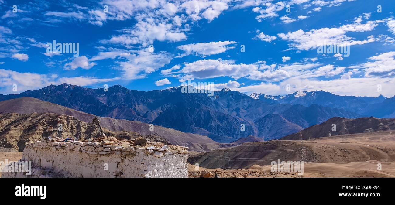 Beautiful mountain & cloudy sky view of Jammu and Kashmir state, India Stock Photo