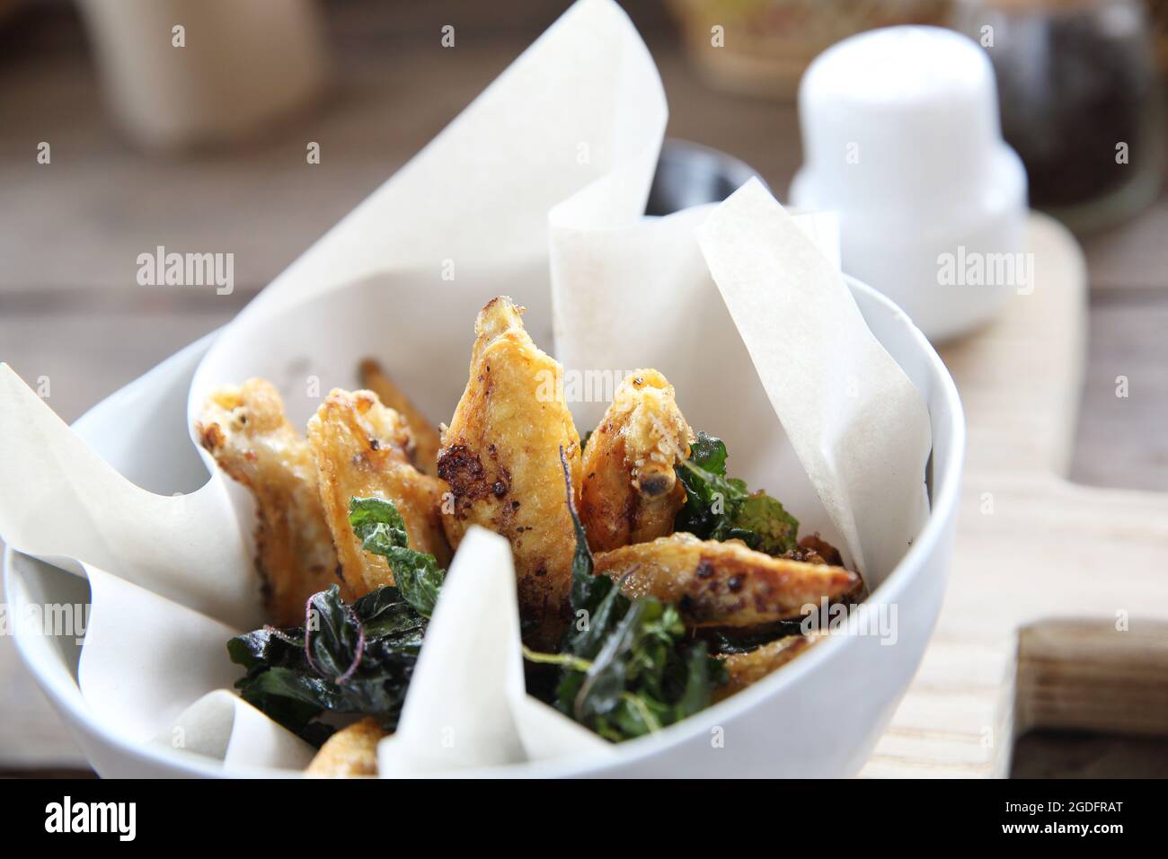 Fried Chicken Asian style Thai Food Stock Photo