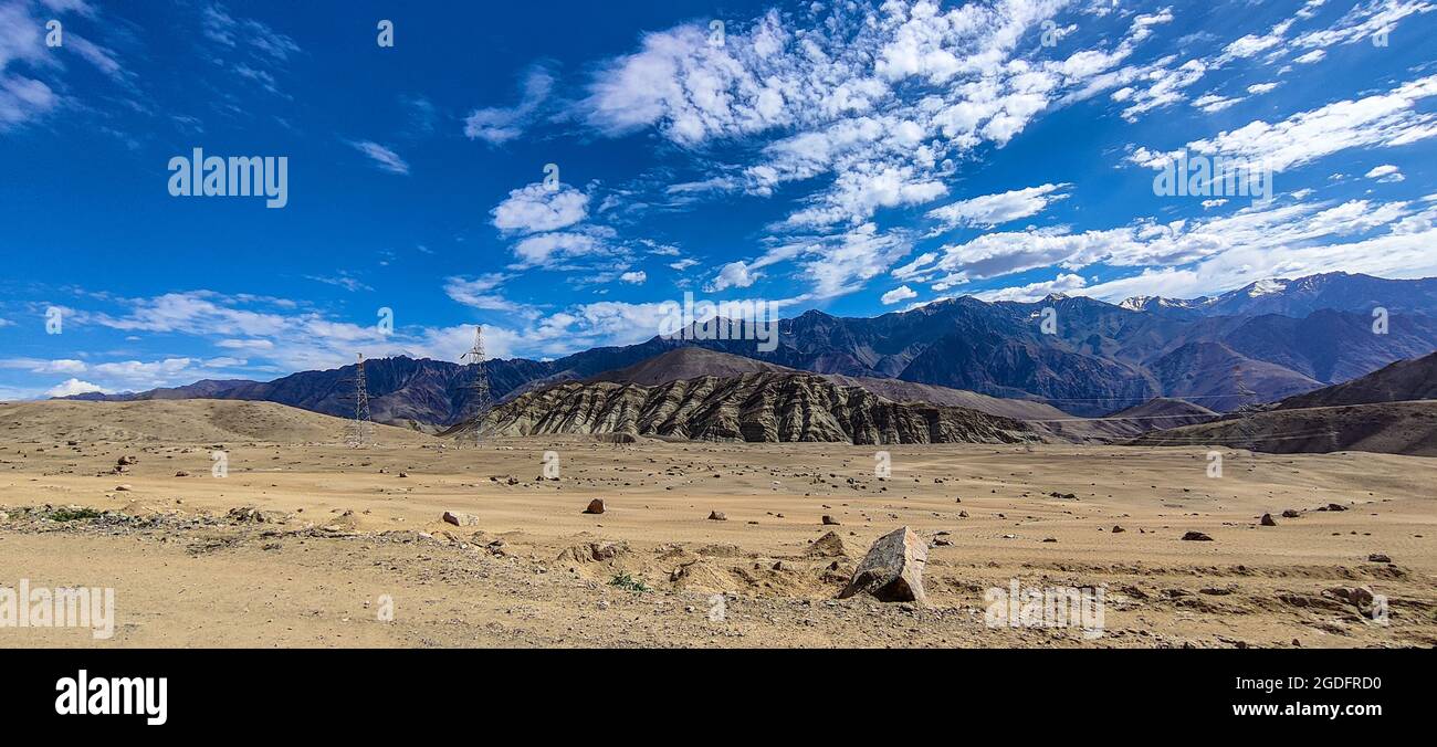 Beautiful mountain & cloudy sky view of Jammu and Kashmir state, India Stock Photo