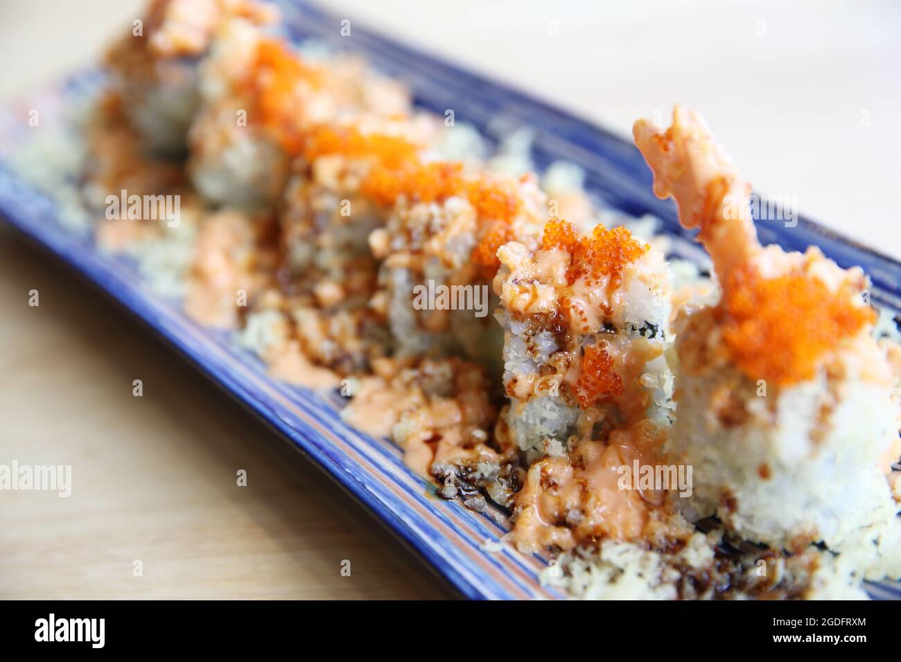 Shrimp tempura Maki Sushi Japanese food Stock Photo Alamy