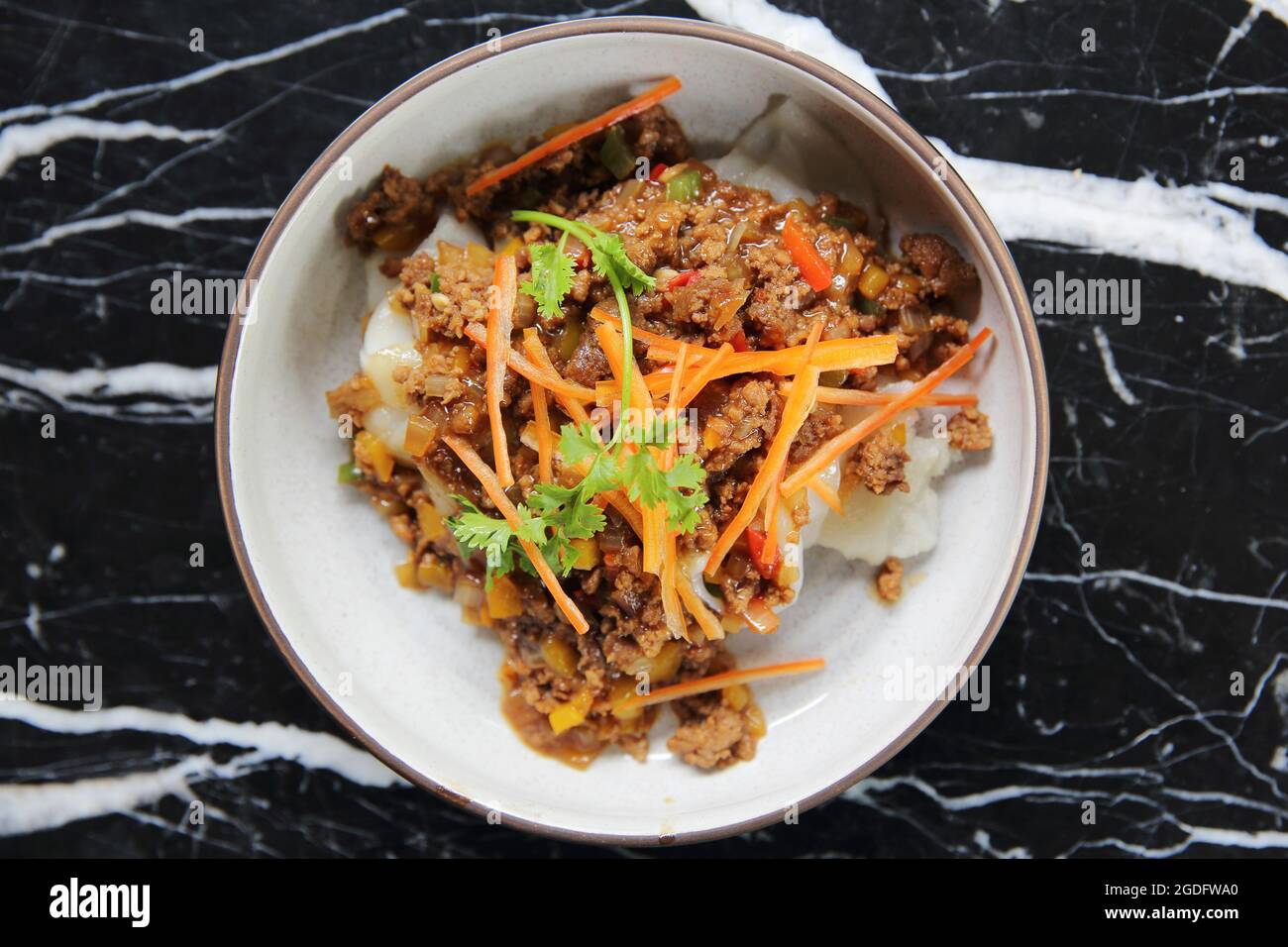 Fried noodle with minced beef , Chinese food Stock Photo Alamy