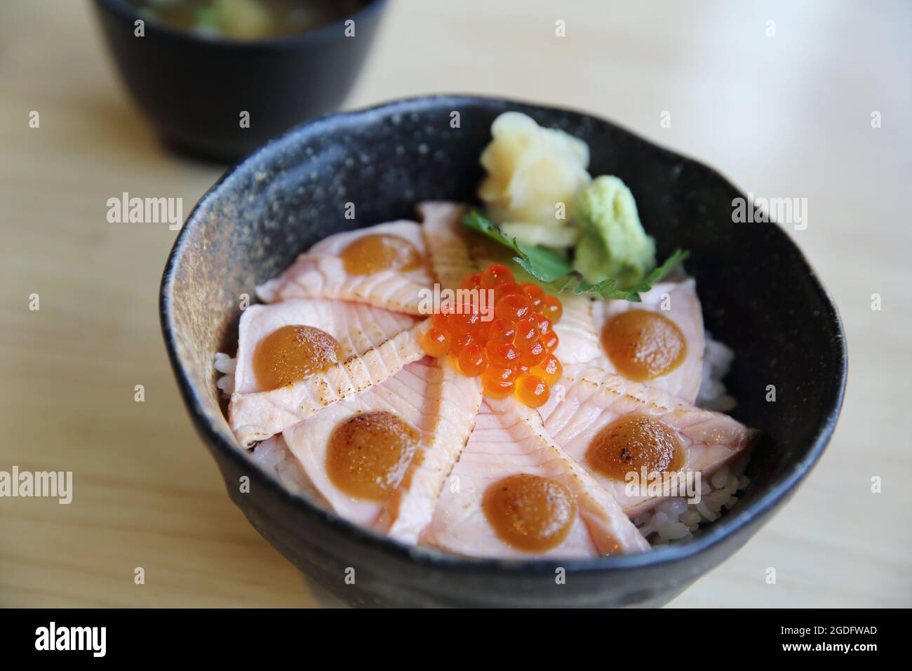 salmon sushi rice don , Japanese food Stock Photo Alamy