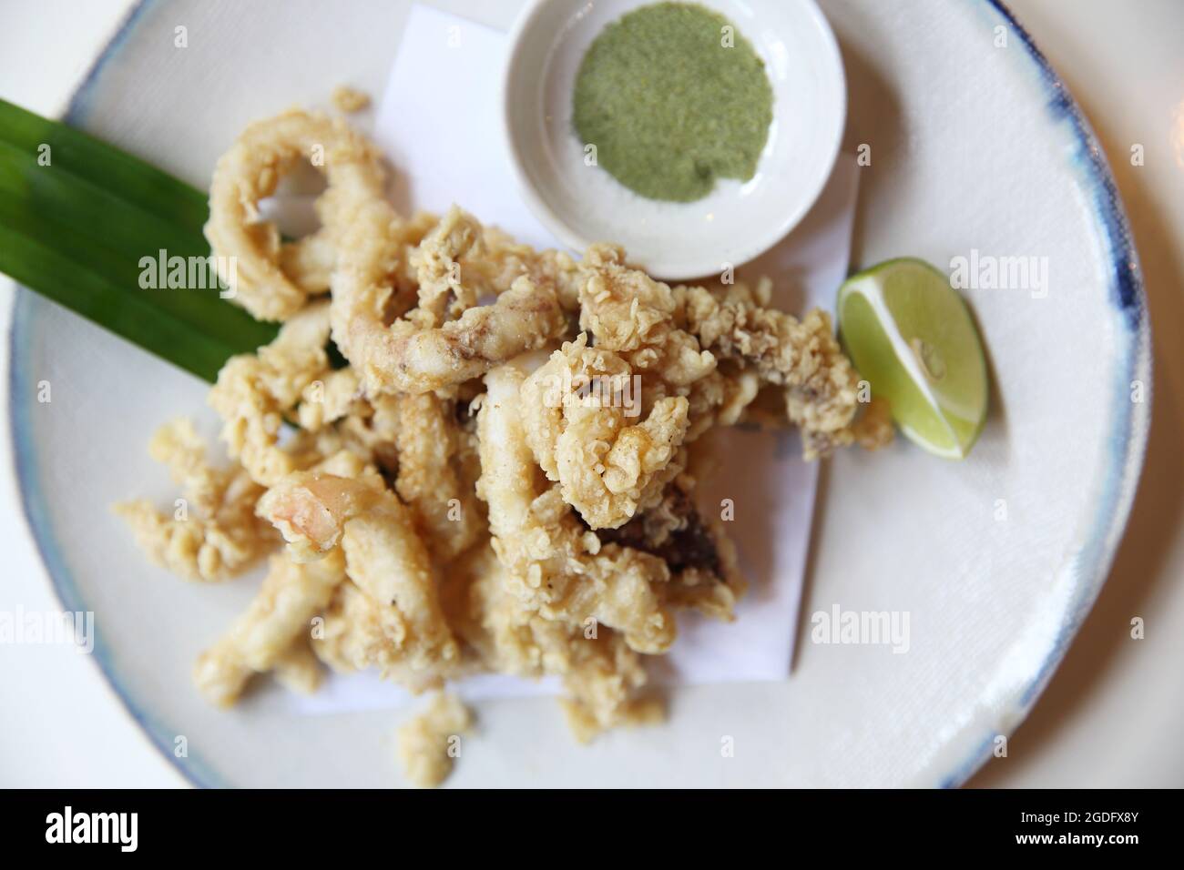 Tempura squid calamari , ika tempura , Japanese food Stock Photo Alamy