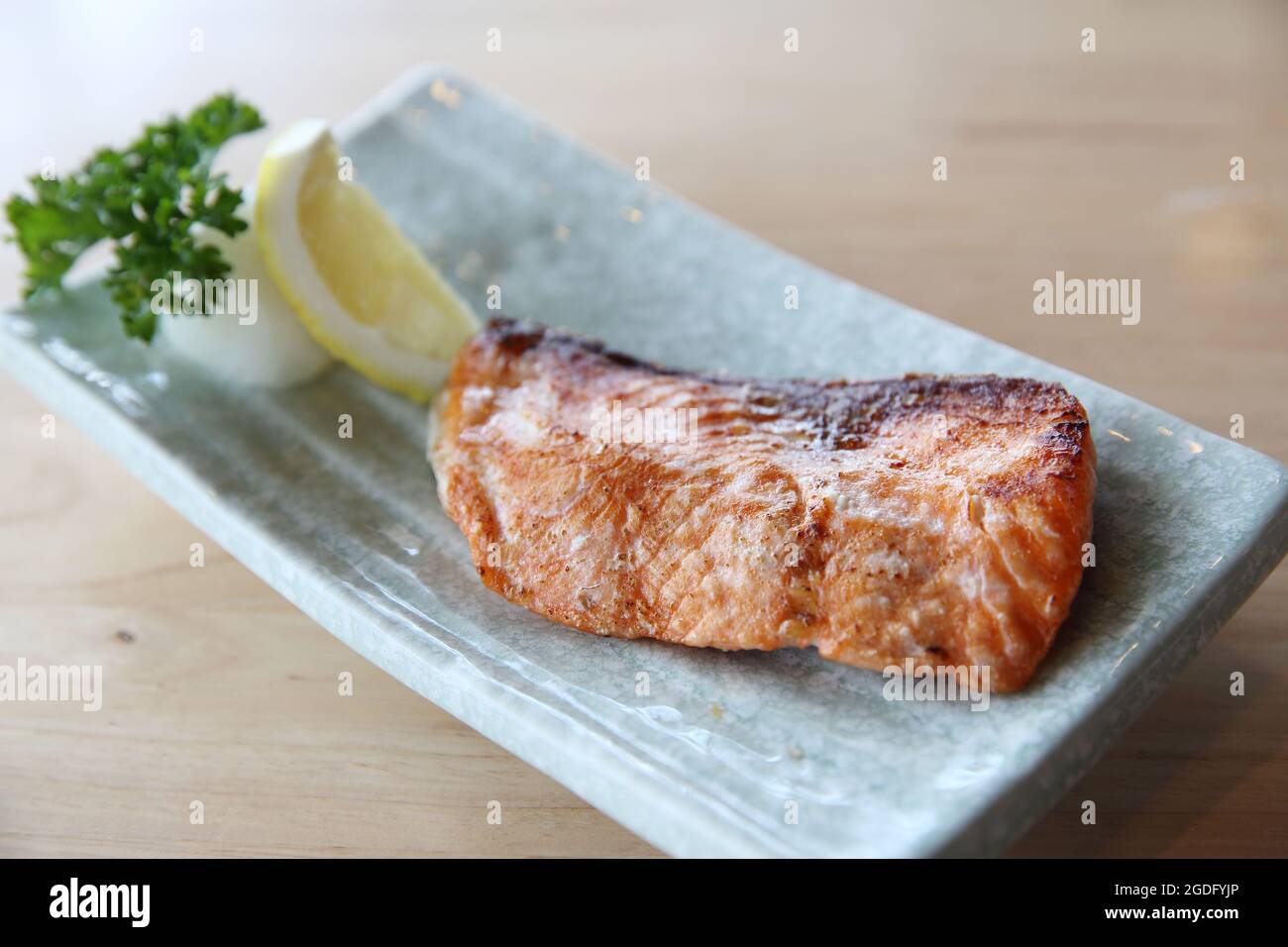 baked salmon , grilled salmon in Japanese style Stock Photo Alamy