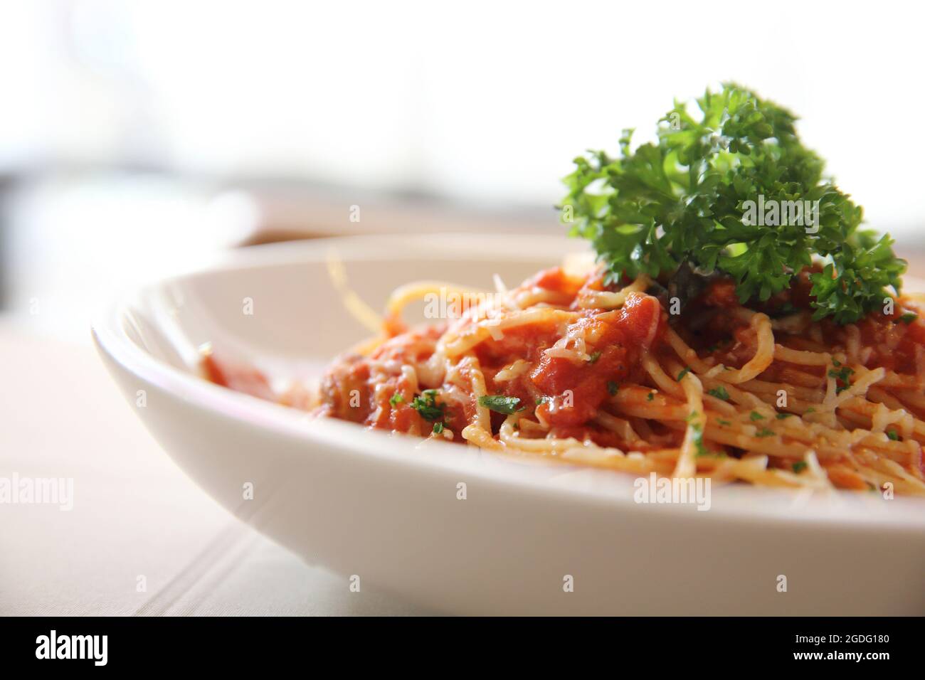 Spaghetti bolognese beef sauce Stock Photo Alamy
