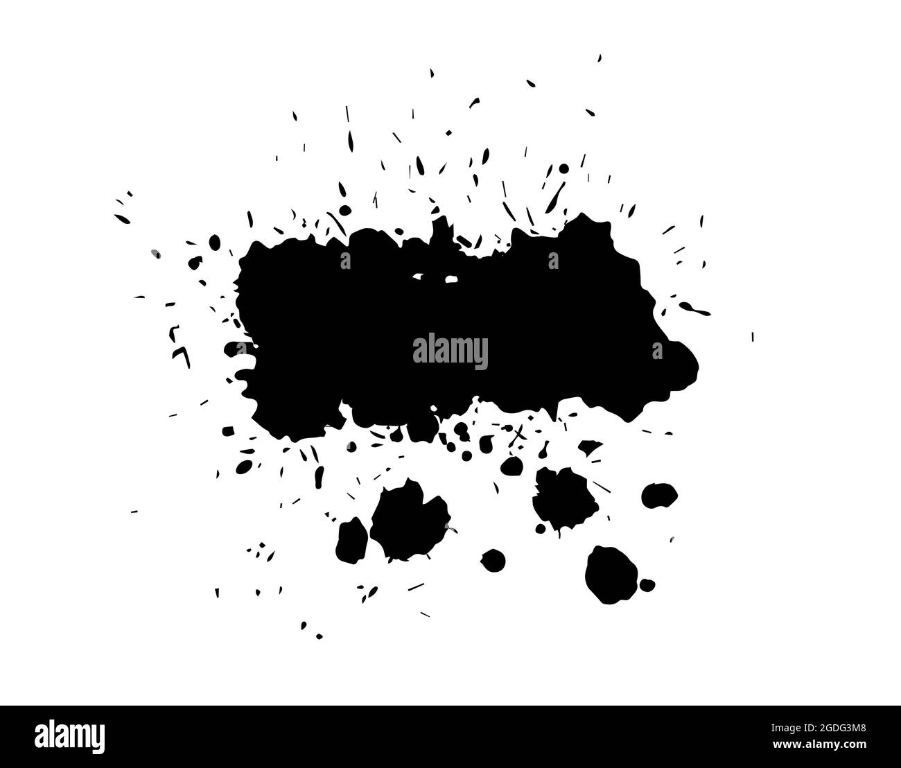 Set of Grunge Design Elements. Black blots. Brush Strokes. Vector ...