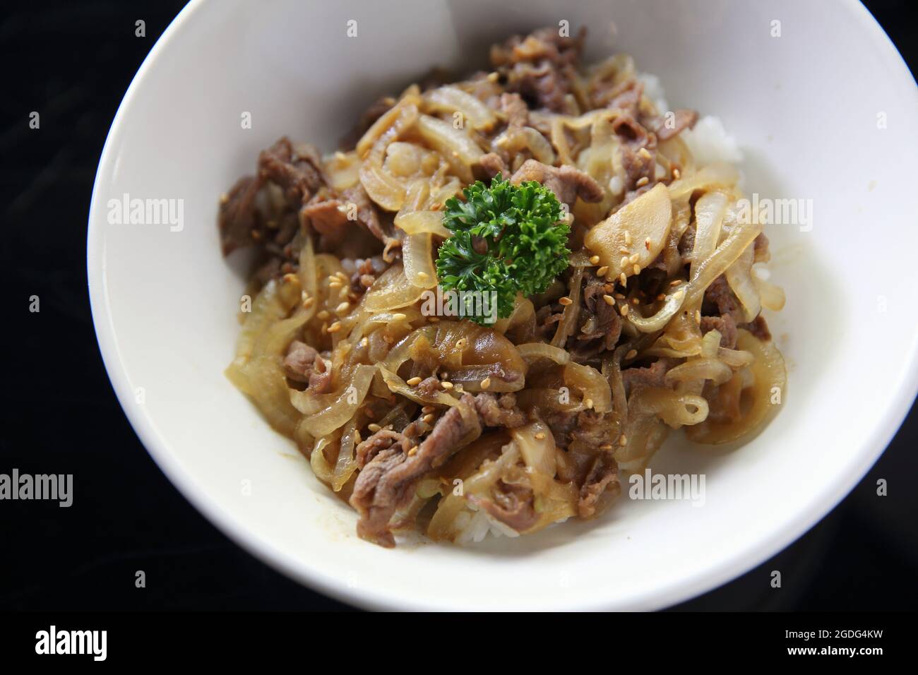 Gyudon beef bowl Japanese food Stock Photo Alamy