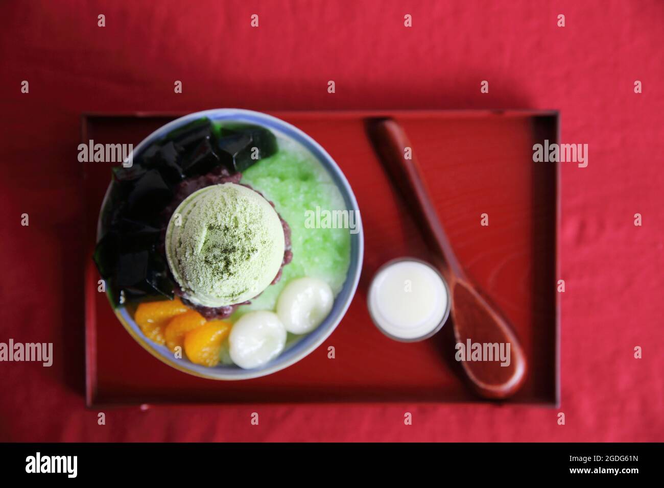 Japanese green tea shaved ice Stock Photo Alamy