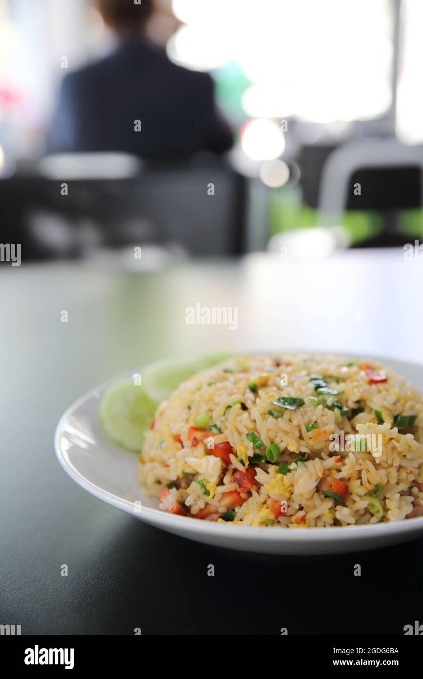 Chinese fried rice with pork Stock Photo - Alamy