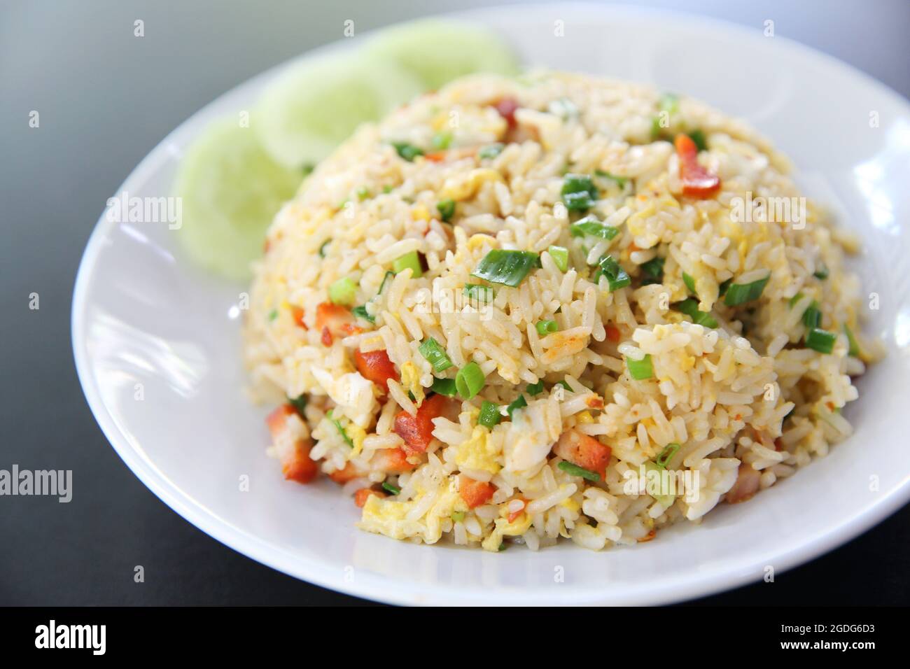 Chinese fried rice with pork Stock Photo - Alamy