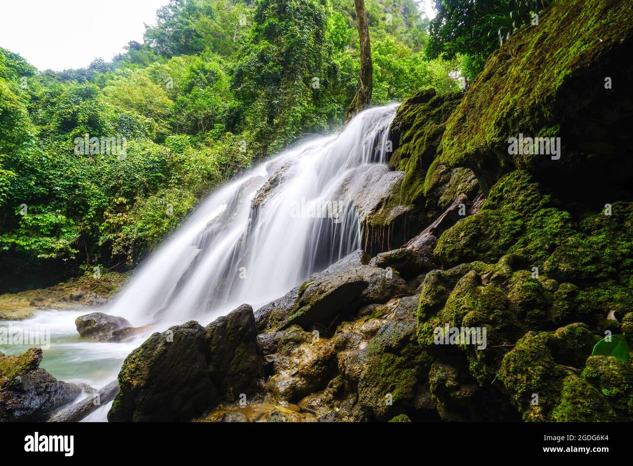 Nice Khe Dau waterfall in Lang Son province northern Vietnam Stock Photo