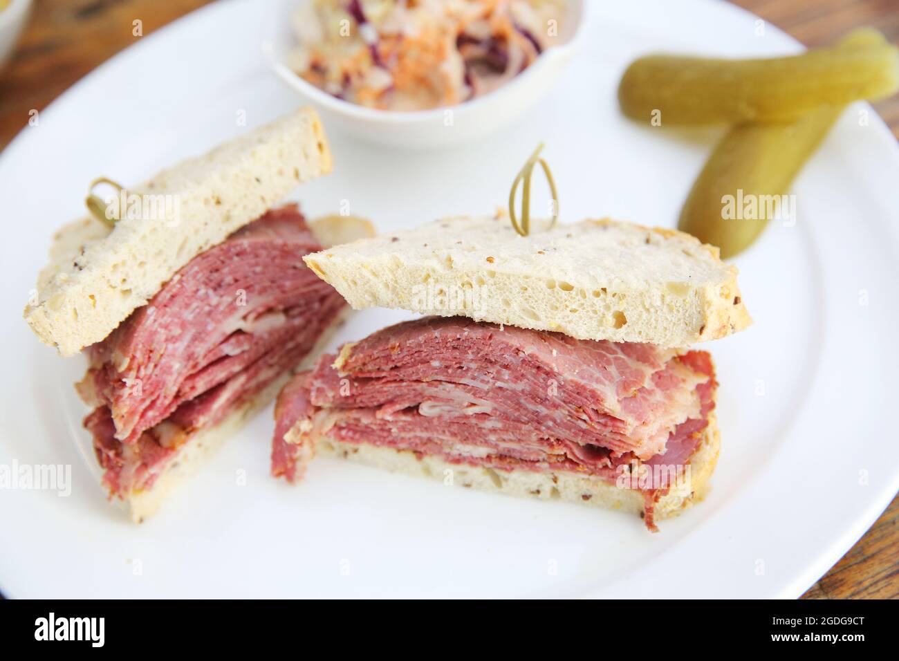 sandwich with roast beef pastrami Stock Photo Alamy