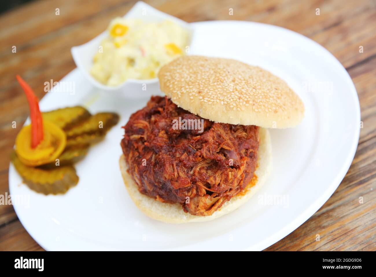 bbq pork rib burger Stock Photo - Alamy