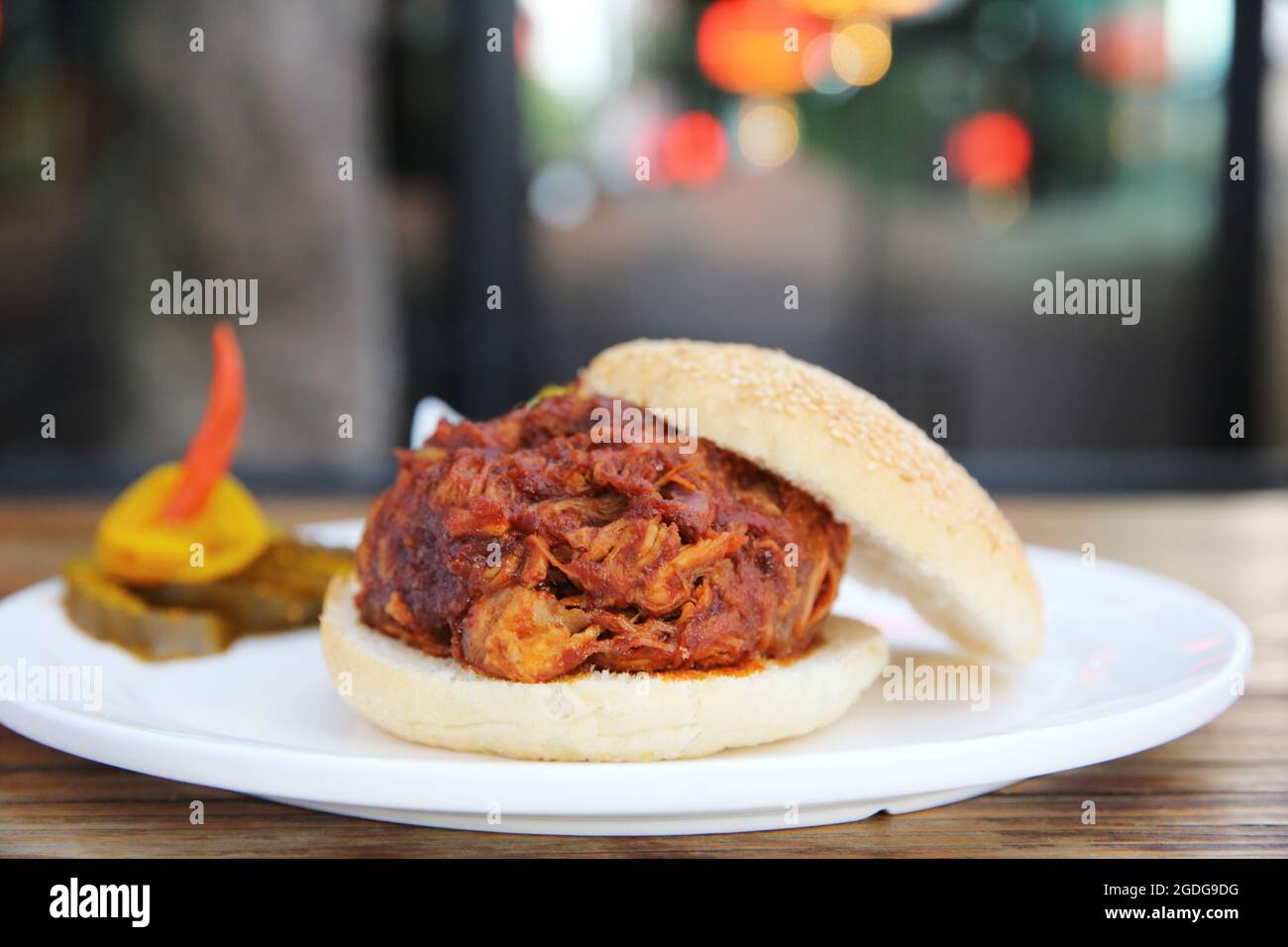 bbq pork rib burger Stock Photo - Alamy