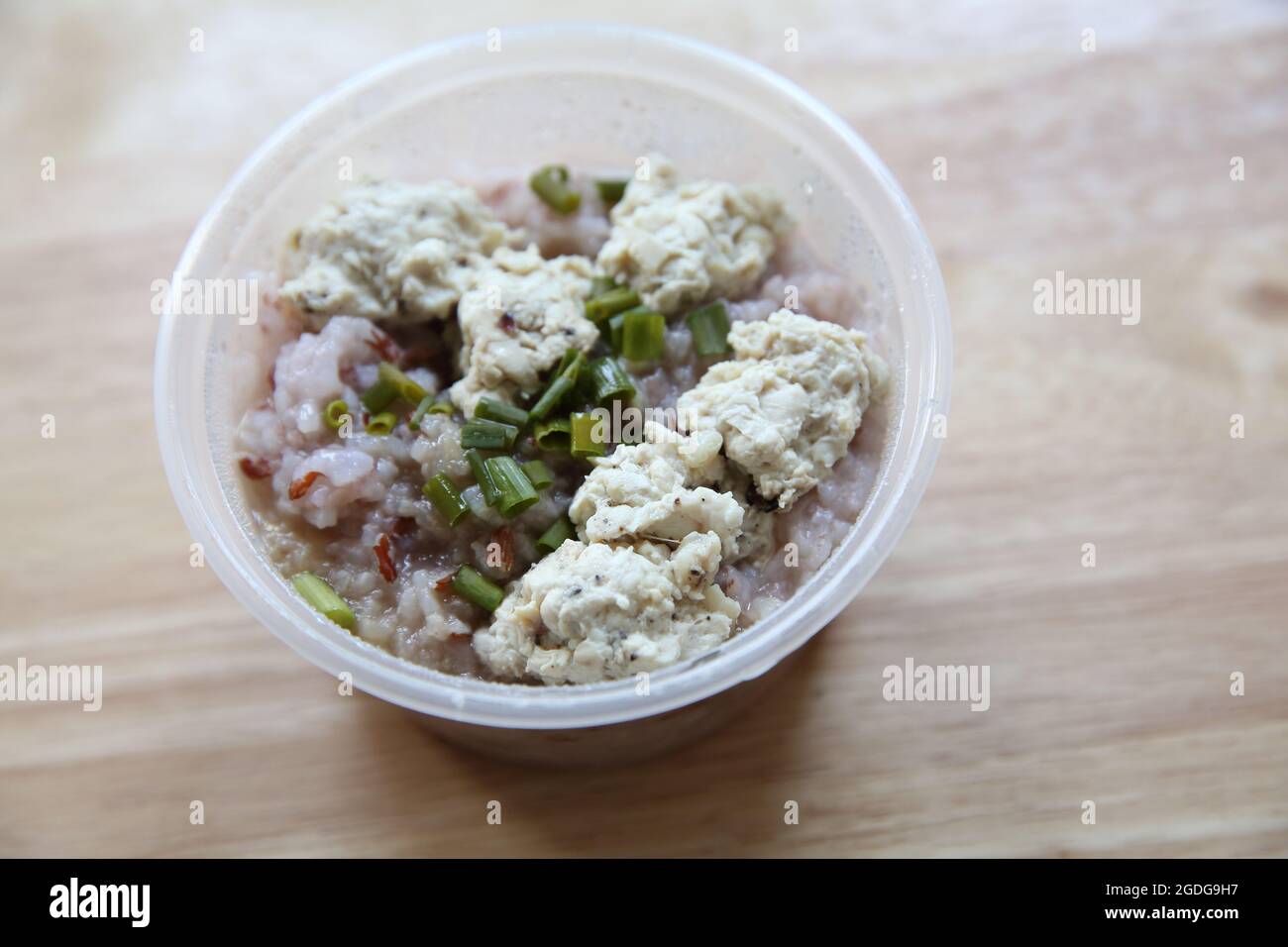 Meal prep containers with rice with chicken, baked vegetables, eggs,  sausages and salad for breakfast and lunch overhead shot Stock Photo - Alamy