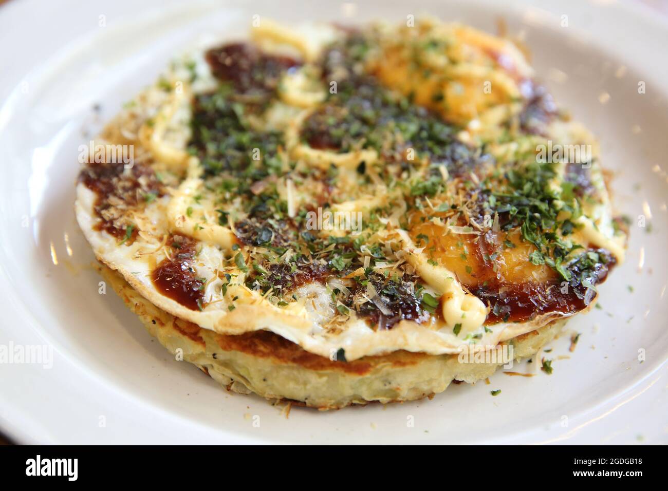 Japanese food okonomiyaki , Japanese pizza Stock Photo Alamy