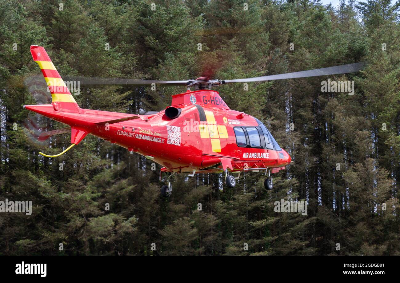 Irish Community Air Ambulance Helicopter Leonardo 109S Taking off Stock Photo