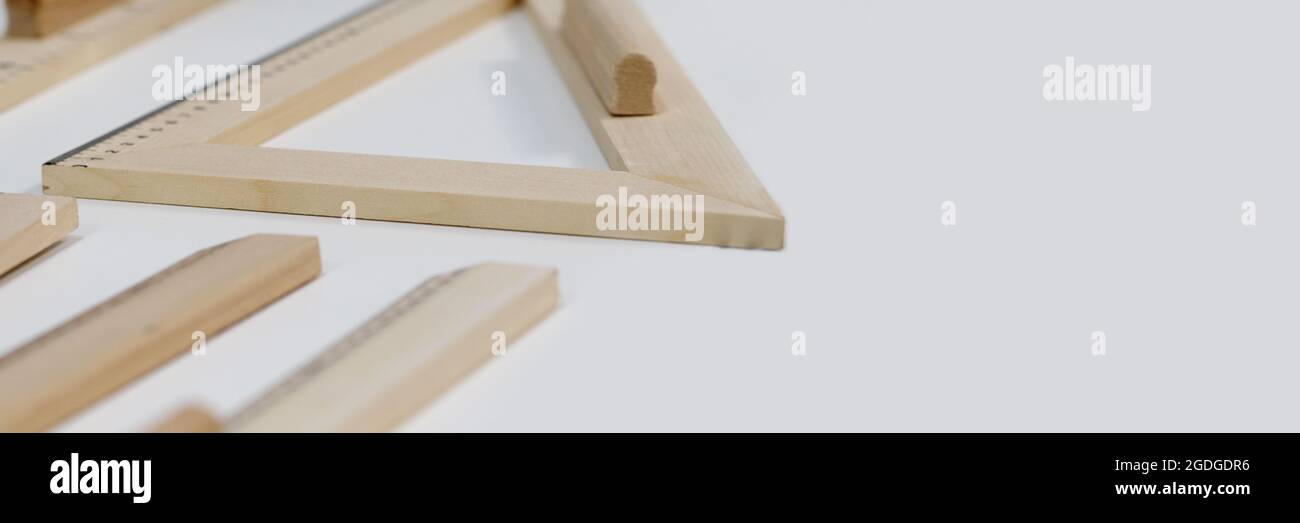 Drafting tools on white background. Education concept Stock Photo