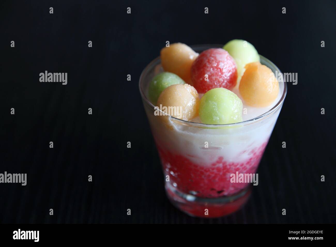 Tapioca pearl pudding with fruits Stock Photo Alamy