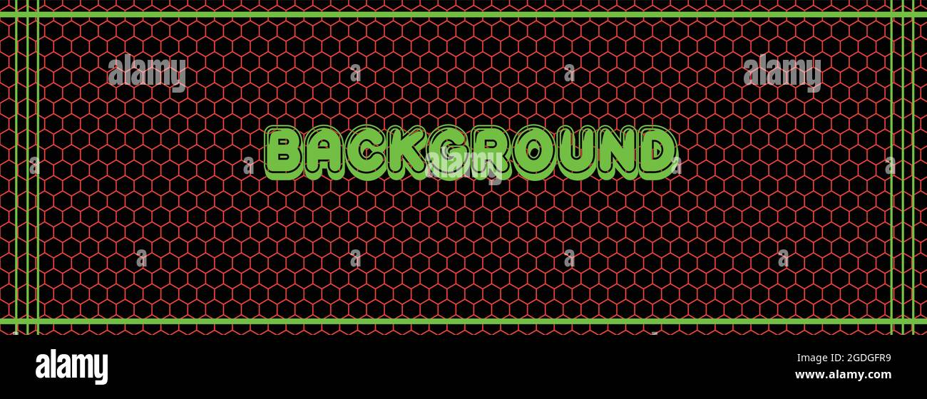 Orange hexagons and green lines background Stock Vector