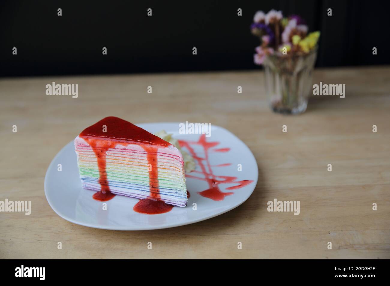 Delicious rainbow cake Stock Photo Alamy
