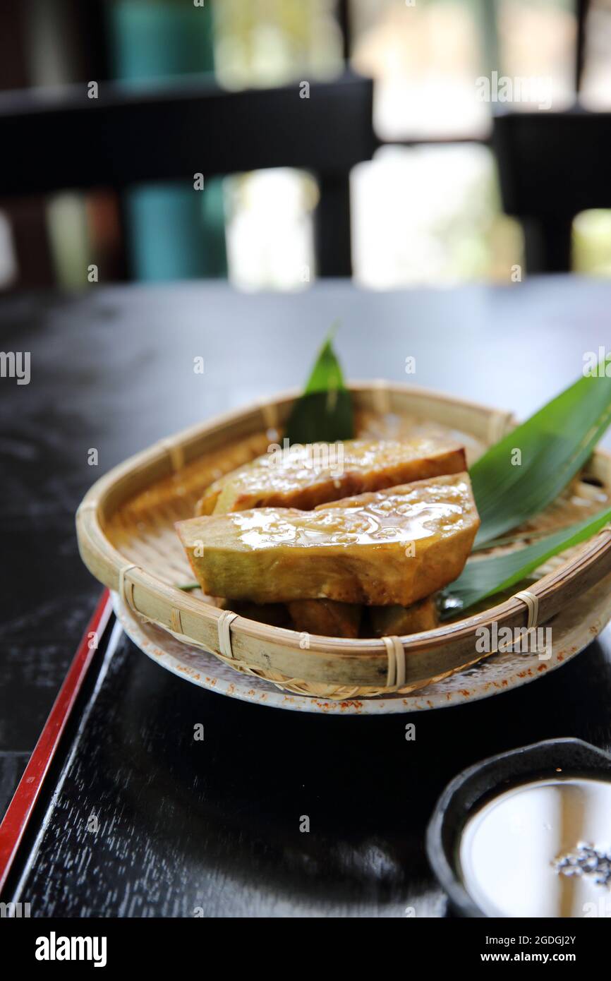 grilled eggplant with miso dip Japanese food Stock Photo Alamy