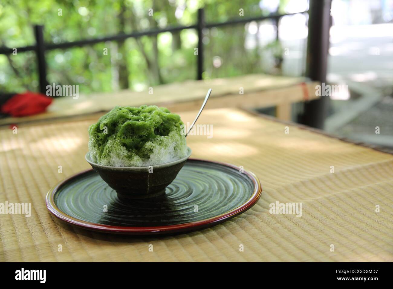 Japanese green tea shave ice Stock Photo