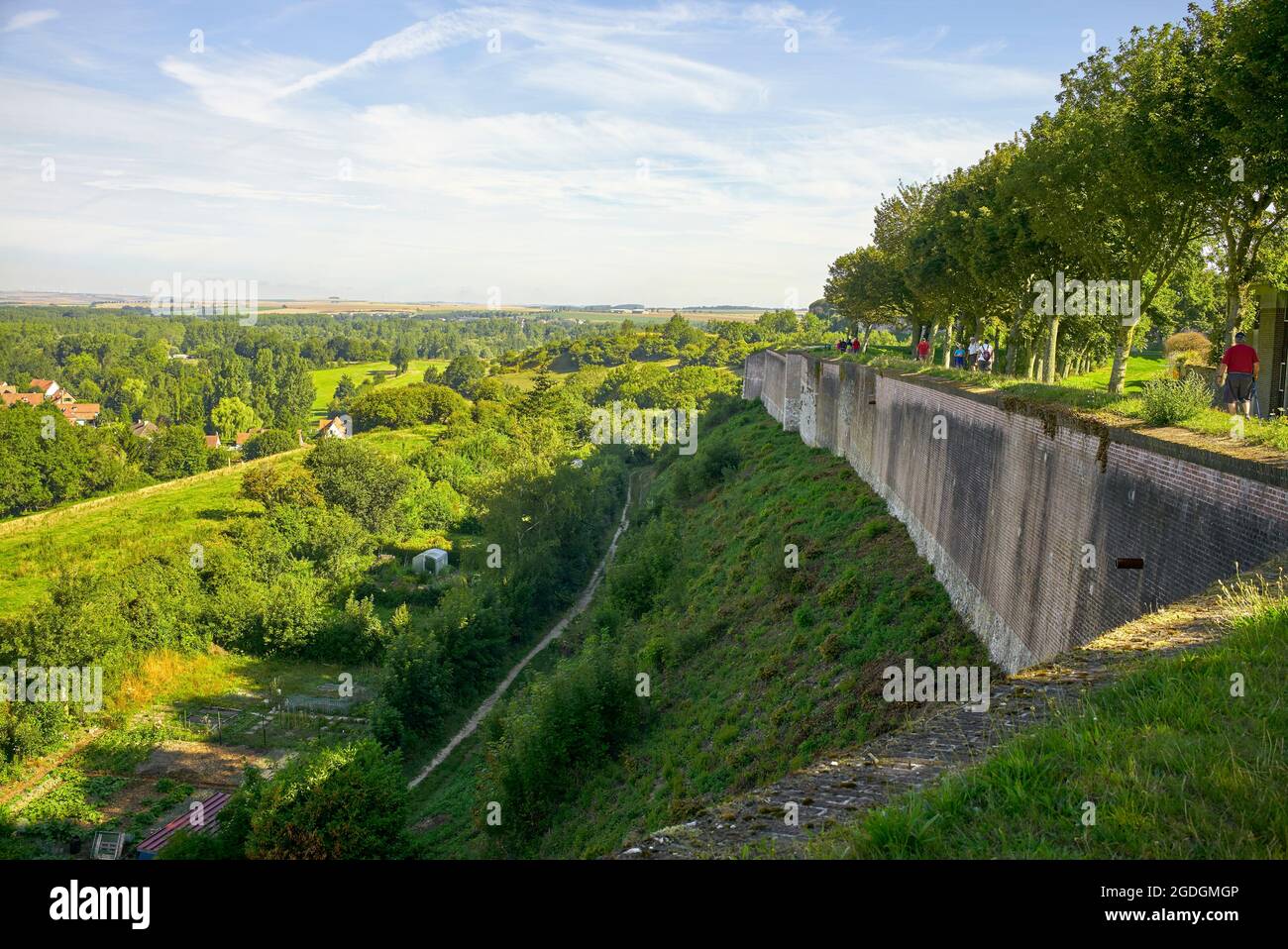 View of the ramparts of the popular tourist town of Montreuil sur Mer, Nord  Pas de Calais, Northern France. Stock Photo