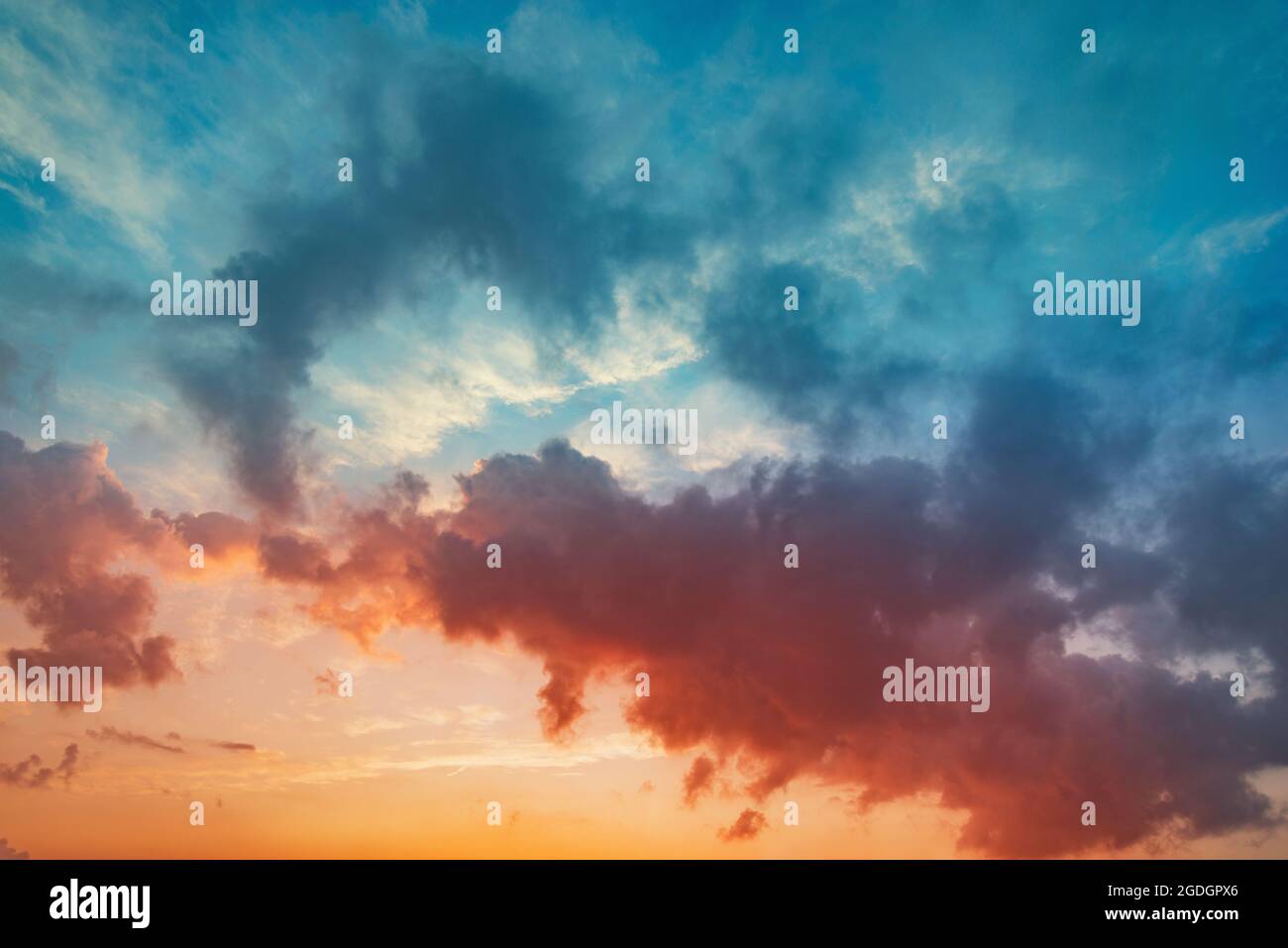 Amazing cloudscape on the sky at sunset time after rain Stock Photo - Alamy
