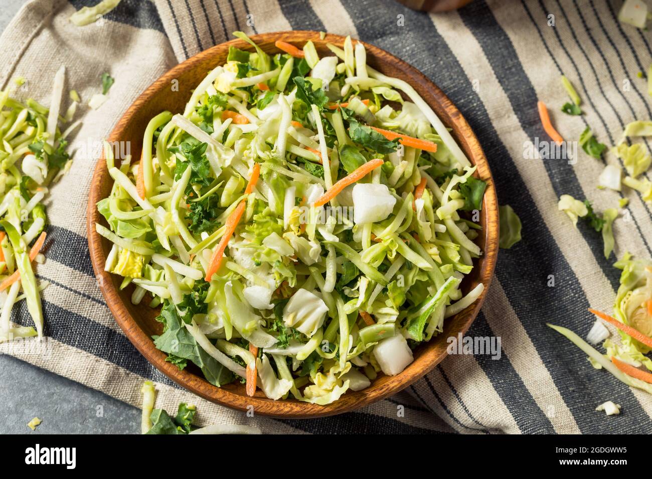 Healthy Homemade Shredded Cabbage Vegetable Power Blend in a Bowl Stock Photo